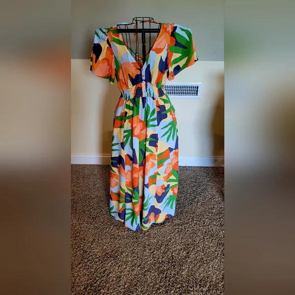 Abel The Label Colorful Floral Maxi Dress - Picture 1 of 4